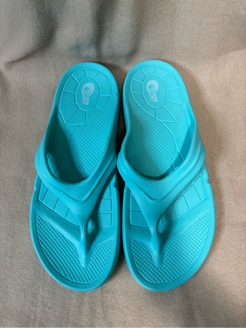 Island Surf Aqua Blue Recovery Flip Flop Sandals -Comfortable Sz 10 New